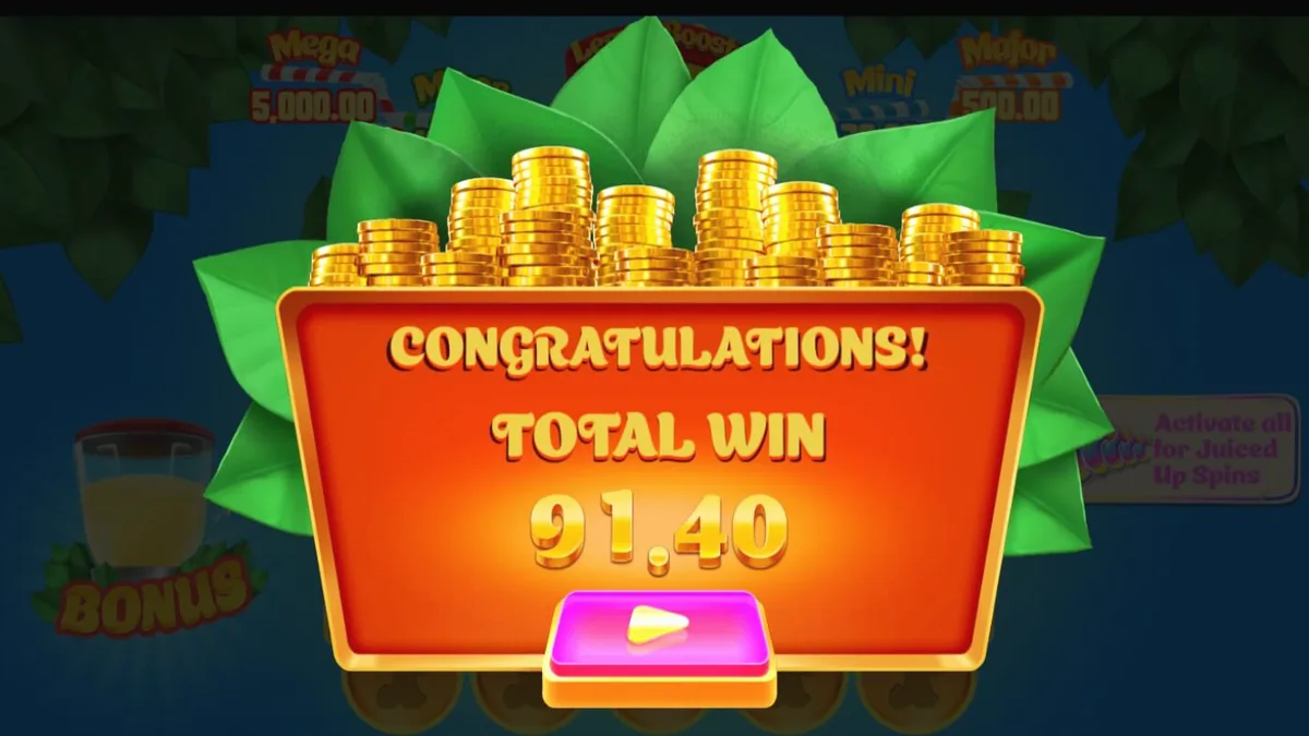 Tampilan visual slot Lucky Lemons 2 Juiced Up dengan tema buah-buahan cerah