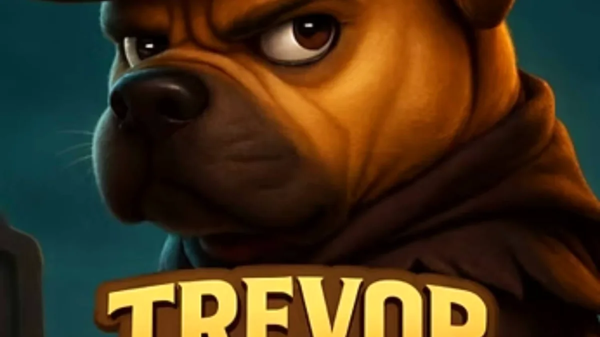 Trevor Hunter slot dengan karakter anjing Shar Pei di latar pemakaman